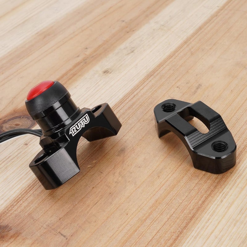 RUTU CNC Universal Motorcycle Engine Stop Start Kill Switch Button with Mounting Backplate for KLX450 KLX250 KLX110 CR125 CRF250 CRF450 XR250 ATV,Dirt Pit Bike,Scooter,Quad - Black - Image 4